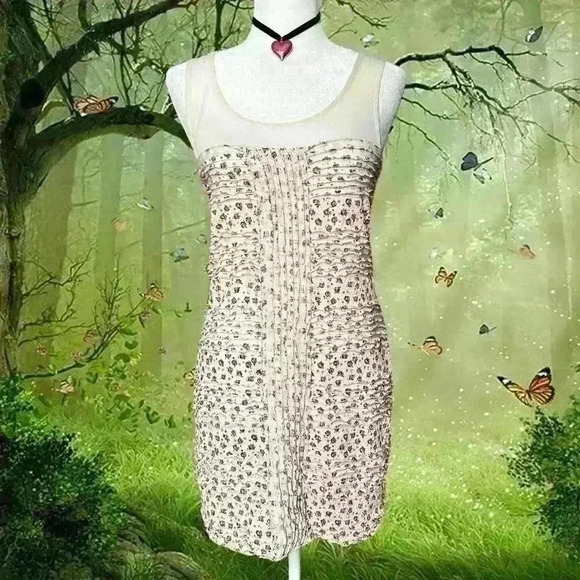 Y2k 90s  Free People Beige Boho Dress Size S - Picture 1 of 9